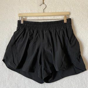 Lululemon Track That-High Rise Lined Short 5" Size 10 Black Womens Pocket